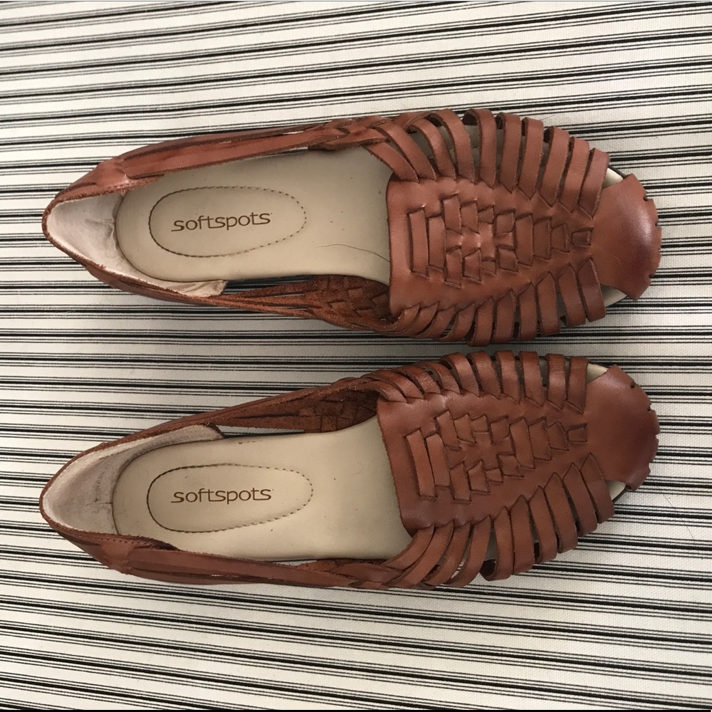 brown leather soft sole huaraches size 8